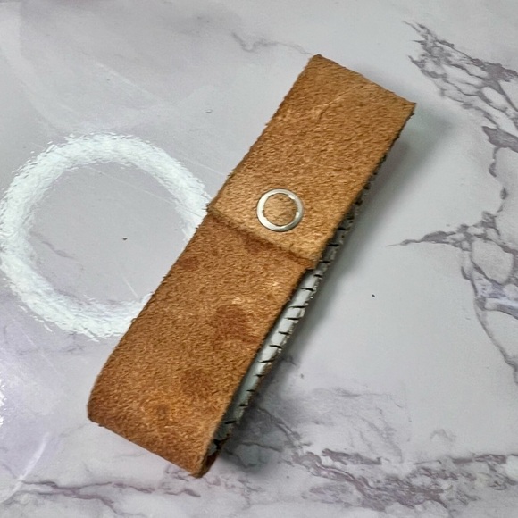 Vintage Leather Hand Beaded Cuff Bracelet Snap Closure Native - Picture 5 of 6